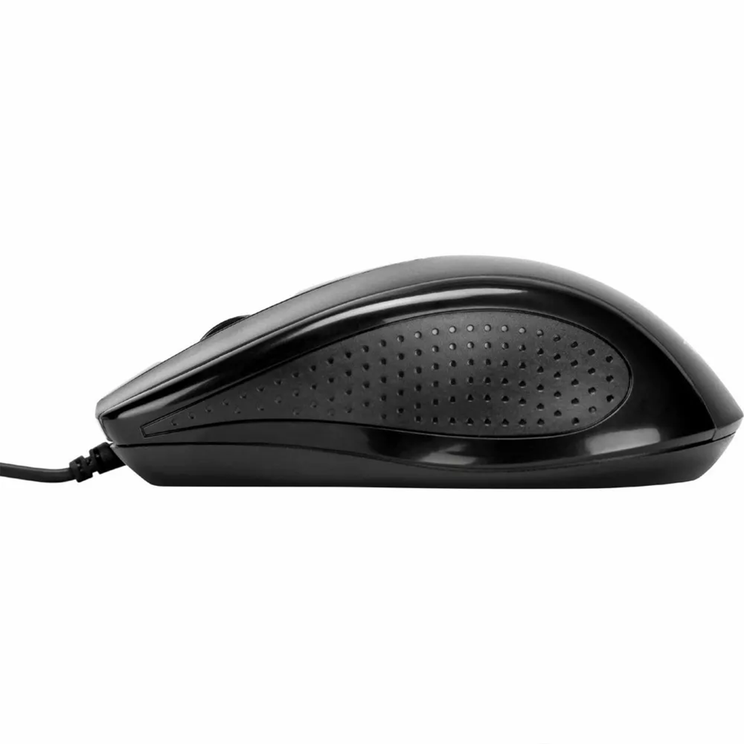 Full‑Size Black Wired USB Optical Mouse With Three Buttons