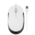 White & Grey Slim Silent Wired Usb Optical Mouse With Adjustable DPI