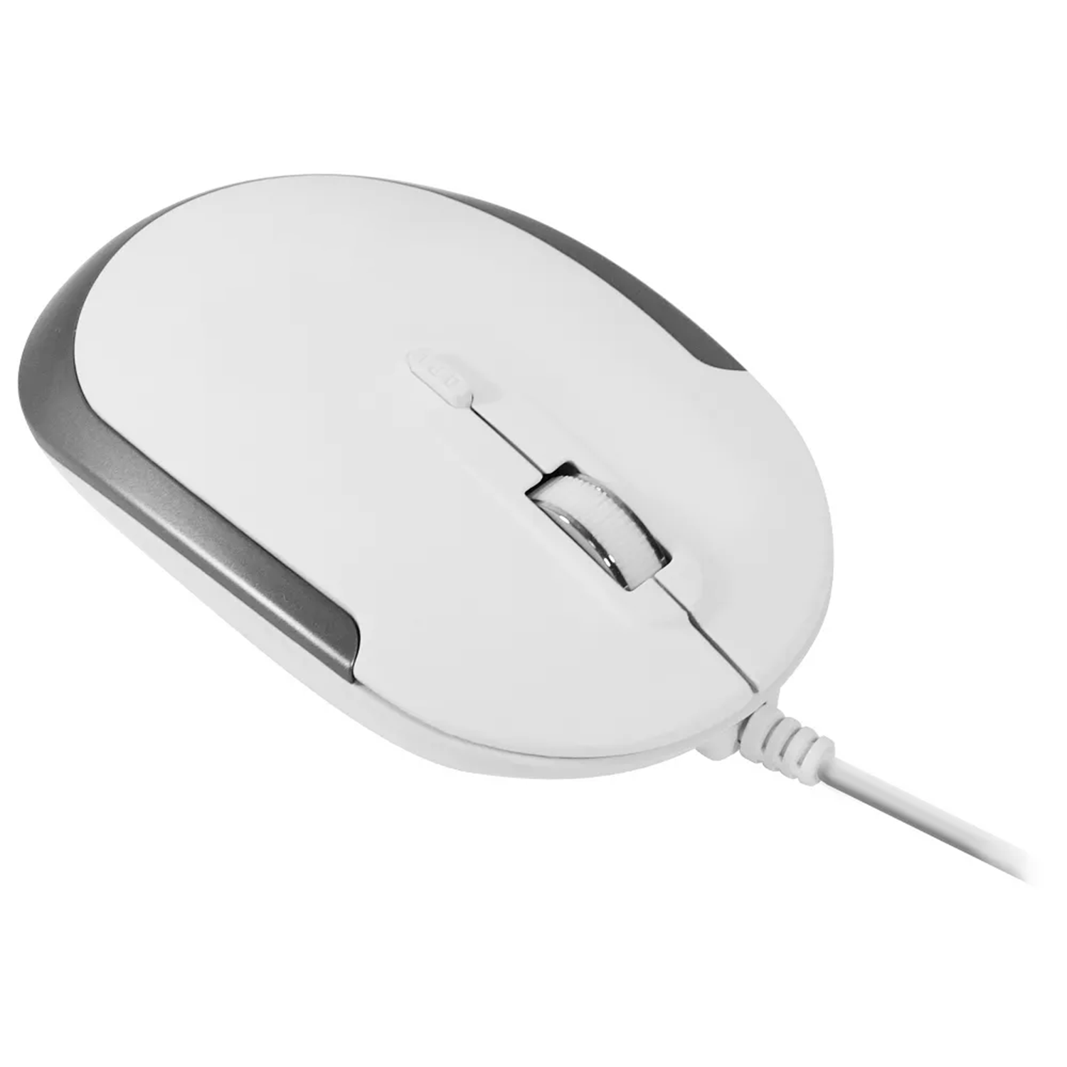 White & Grey Slim Silent Wired Usb Optical Mouse With Adjustable DPI